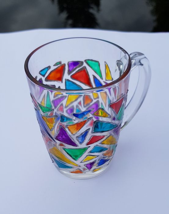 Bemalte Glastasse · Ansicht 2